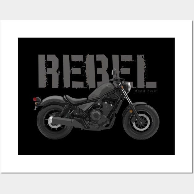 Honda Rebel 500 19 black, s Wall Art by MessyHighway